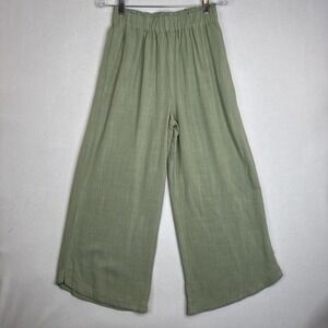 Petal + Pup Eleanor High Waist Linen Pants M Sage Green NWT